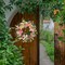 24 Inch Spring Wreath for Front Door Outside Artificial Peonies Rose Flowers Morning Glory Mixed Flowers for Outdoor Front Door Indoor Wedding Wall Window Décor All Season